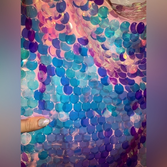 $248 NWT Susana Monaco Disco Sequin Tube Midi Dress Iridescent 🪩 Small - Picture 7 of 11